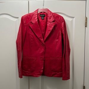 Red Leather Blazer
